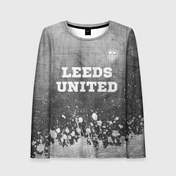 Лонгслив женский Leeds United - grey gradient посередине, цвет: 3D-принт