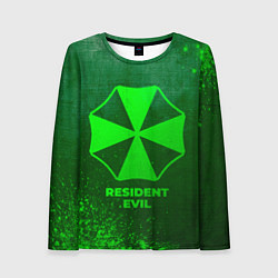 Женский лонгслив Resident Evil - green gradient