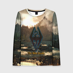 Лонгслив женский Skyrim logo природа, цвет: 3D-принт