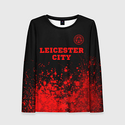 Женский лонгслив Leicester City - red gradient посередине