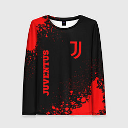 Лонгслив женский Juventus - red gradient вертикально, цвет: 3D-принт