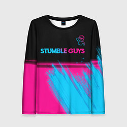 Лонгслив женский Stumble Guys - neon gradient посередине, цвет: 3D-принт