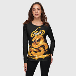 Лонгслив женский Gold snake, цвет: 3D-принт — фото 2