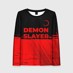 Женский лонгслив Demon Slayer - red gradient посередине