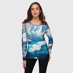 Лонгслив женский Арктика льдины, цвет: 3D-принт — фото 2