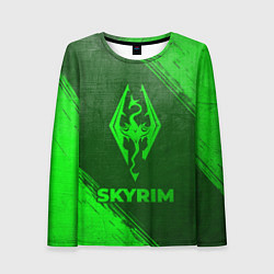 Лонгслив женский Skyrim - green gradient, цвет: 3D-принт