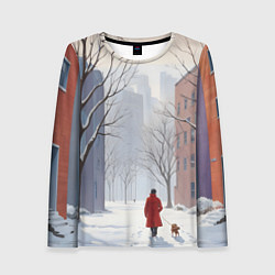 Лонгслив женский Прогулка зима, цвет: 3D-принт