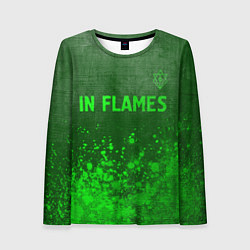 Женский лонгслив In Flames - green gradient посередине