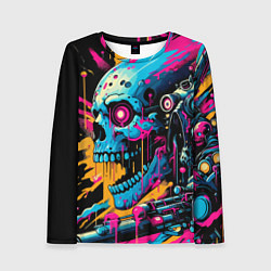 Женский лонгслив Cool cyber skull - ai art