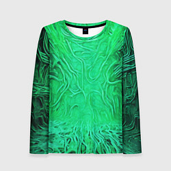 Лонгслив женский Зелёный симбионт абстракция, цвет: 3D-принт