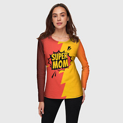 Лонгслив женский Super mom - superhero, цвет: 3D-принт — фото 2