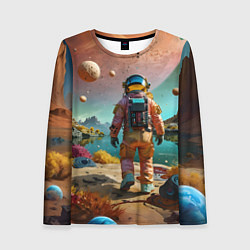 Женский лонгслив Астронавт на красочной планете