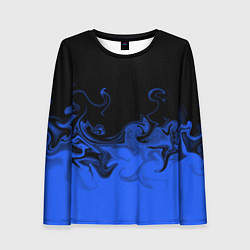 Лонгслив женский Абстрактный синий огонь, цвет: 3D-принт