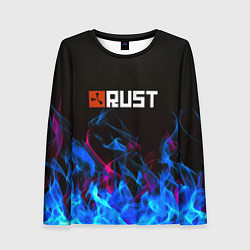 Лонгслив женский Rust neon flame, цвет: 3D-принт