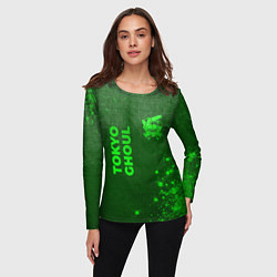 Лонгслив женский Tokyo Ghoul - green gradient вертикально, цвет: 3D-принт — фото 2