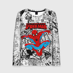 Лонгслив женский Человек паук комиксы, цвет: 3D-принт