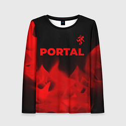 Лонгслив женский Portal - red gradient посередине, цвет: 3D-принт