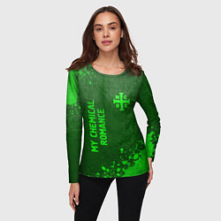 Лонгслив женский My Chemical Romance - green gradient вертикально, цвет: 3D-принт — фото 2