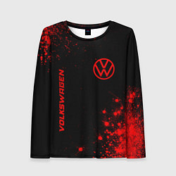 Женский лонгслив Volkswagen - red gradient вертикально