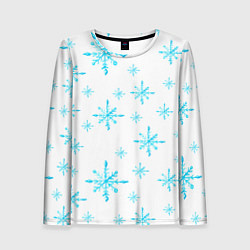 Женский лонгслив Зимний узор из снежинок