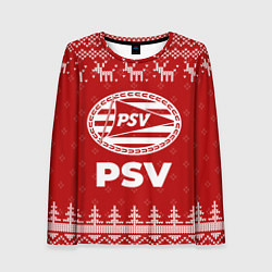 Женский лонгслив Новогодний PSV с оленями