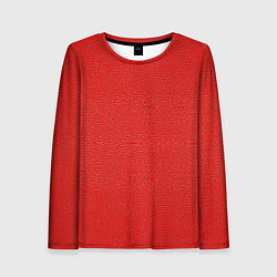 Женский лонгслив Красная кожаная текстура