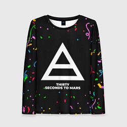 Лонгслив женский Thirty Seconds to Mars конфети, цвет: 3D-принт