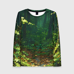 Лонгслив женский Зелёный летний лес, цвет: 3D-принт