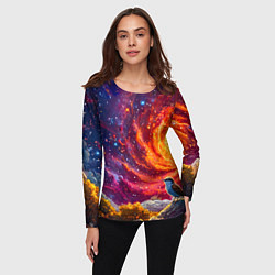 Лонгслив женский Кукушка в космосе, цвет: 3D-принт — фото 2