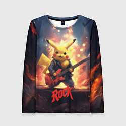 Женский лонгслив Пикачу рок