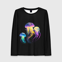 Лонгслив женский Танец трёх медуз, цвет: 3D-принт
