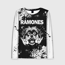 Женский лонгслив Ramones рок пес