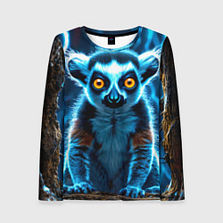 Женский лонгслив Лемур и удар молнии