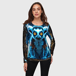 Лонгслив женский Лемур и удар молнии, цвет: 3D-принт — фото 2