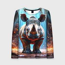Женский лонгслив Носорог в лучах