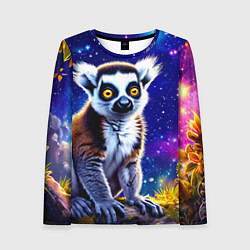 Лонгслив женский Лемур и звездная ночь, цвет: 3D-принт