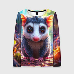 Женский лонгслив Опоссум в лесу