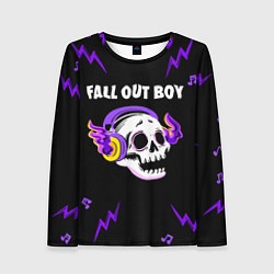 Женский лонгслив Fall Out Boy неоновый череп