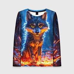Лонгслив женский Волк искры под лапами, цвет: 3D-принт