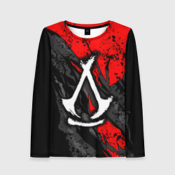 Лонгслив женский Assassins creed: shadows - белый логотип, цвет: 3D-принт