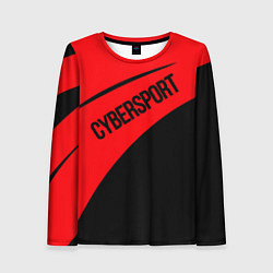 Лонгслив женский Cybersport красно-чёрный, цвет: 3D-принт