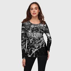 Лонгслив женский Civilization - global strategy, цвет: 3D-принт — фото 2