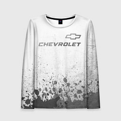 Женский лонгслив Chevrolet - white gradient посередине