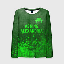 Женский лонгслив Asking Alexandria - green gradient посередине