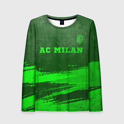 Лонгслив женский AC Milan - green gradient посередине, цвет: 3D-принт