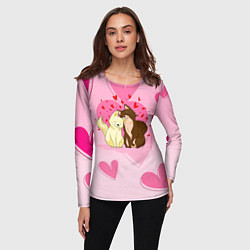 Лонгслив женский Любовь мурчащая, цвет: 3D-принт — фото 2