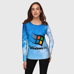 Лонгслив женский Windows 95 logo, цвет: 3D-принт — фото 2