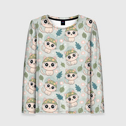 Женский лонгслив Кошачий камуфляж каваи