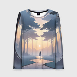 Женский лонгслив В лесу на закате