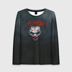 Лонгслив женский Джокер в черном фоне, цвет: 3D-принт